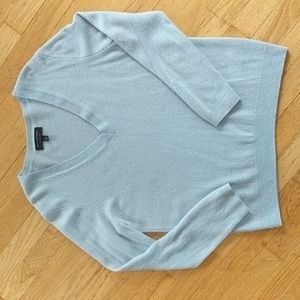 Banana Republic pale blue, 100% cashmere v-neck sweater.